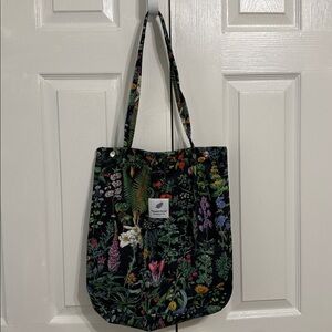 Floral Black Tote Bag
